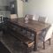 Distressed Walnut and Black Finish Wood Modern Country Dining Tables