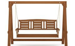 25 Best Collection of 3-Person Light Teak Oil Wood Outdoor Swings