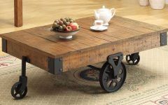 40 Inspirations Iron Wood Coffee Tables With Wheels