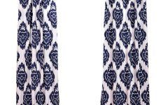 Top 25 of Ikat Blue Printed Cotton Curtain Panels