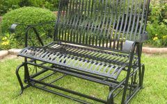 2024 Latest Iron Double Patio Glider Benches