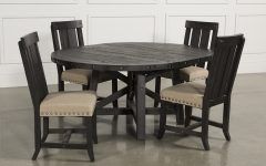 20 Collection of Jaxon Grey 5 Piece Round Extension Dining Sets With Wood Chairs