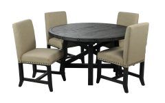 2024 Best of Jaxon 5 Piece Round Dining Sets With Upholstered Chairs