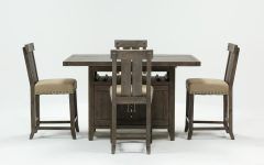 The Best Jaxon Grey 5 Piece Extension Counter Sets With Wood Stools