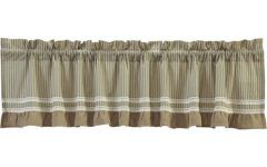 Top 25 of Rod Pocket Cotton Striped Lace Cotton Burlap Kitchen Curtains