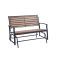 Black Outdoor Durable Steel Frame Patio Swing Glider Bench Chairs
