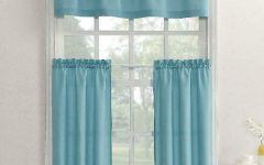 2024 Popular Solid Microfiber 3-Piece Kitchen Curtain Valance and Tiers Sets