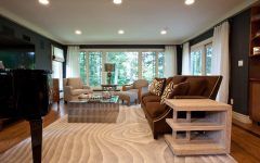 Modern Art Decor Inspired Living Room With Swirl Pattern Area Rug