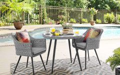 2024 Best of Black Weave Outdoor Modern Dining Chairs Sets