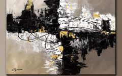 2024 Popular Black and Gold Abstract Wall Art