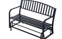 25 Best Ideas Black Steel Patio Swing Glider Benches Powder Coated