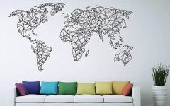 10 Best Collection of Vinyl Wall Art World Map