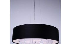 2024 Latest Black Pendant Light With Crystals