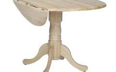 The Best Boothby Drop Leaf Rubberwood Solid Wood Pedestal Dining Tables