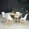Rustic Mid-Century Modern 6-Seating Dining Tables in White and Natural Wood