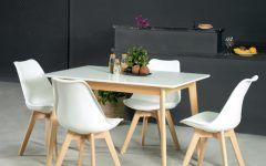 25 Inspirations Rustic Mid-Century Modern 6-Seating Dining Tables in White and Natural Wood