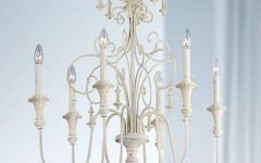 15 Collection of French White 27-Inch Six-Light Chandeliers
