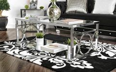 Top 25 of Silver Orchid Ipsen Contemporary Glass Top Coffee Tables