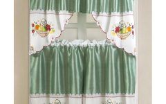 Top 25 of Faux Silk 3-Piece Kitchen Curtain Sets
