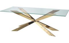 Modern Gold Dining Tables With Clear Glass