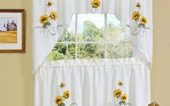 25 Collection of Traditional Tailored Window Curtains With Embroidered Yellow Sunflowers