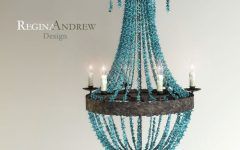 25 The Best Turquoise Beads Six-Light Chandeliers