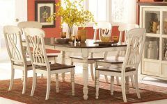 Walnut and Antique White Finish Contemporary Country Dining Tables