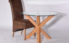 20 Collection of Glass Oak Dining Tables