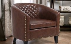 The 15 Best Collection of Faux Leather Barrel Chairs
